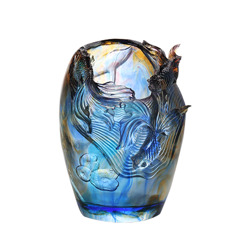 Vasculum vitreum: Luxuriosus et Urbanus sessorium Florale Ordinatio Crystal Vitri Artificialis Servata Flos Holder Home Triclinium Decorative Ornamentum 