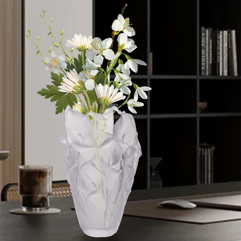 Cera-Moded Vas vitreum pro sessorium Floral Arrangements Crystal Glass artistic Conservatus Flos Holder Home Triclinium Decorative Ornamentum Calla Lily Vase