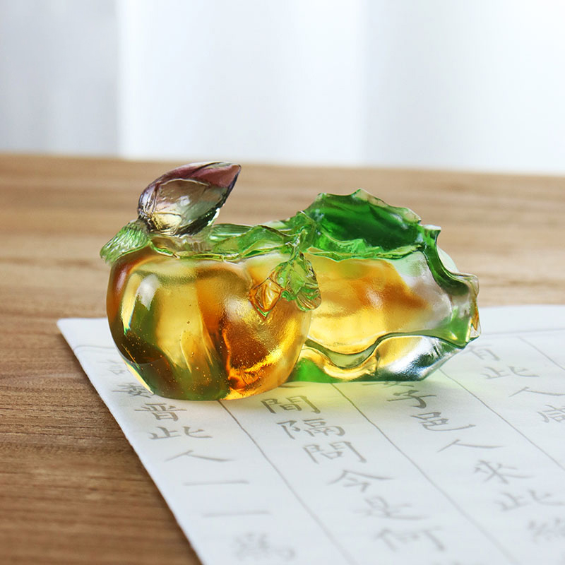 Persimmon-informes Orbis Sculptura Vitri Crystal Vitri