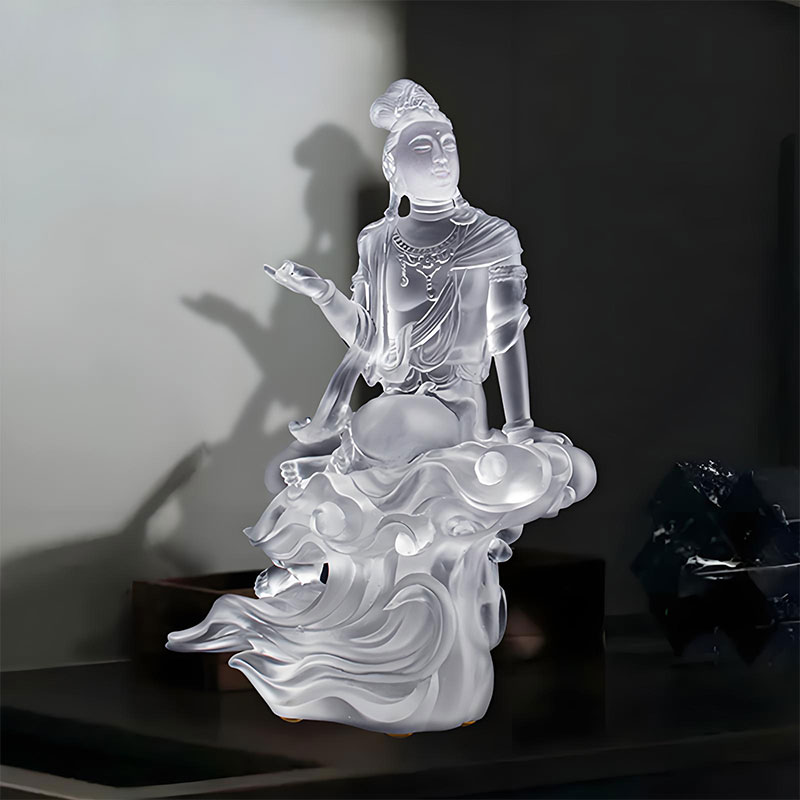 Avalokiteśvara Bodhisattva Vitri Transparens Sculptura