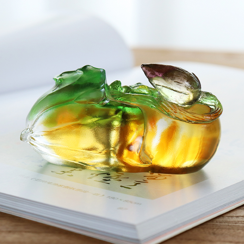 Persimmon-informes Orbis Sculptura Vitri Crystal Vitri