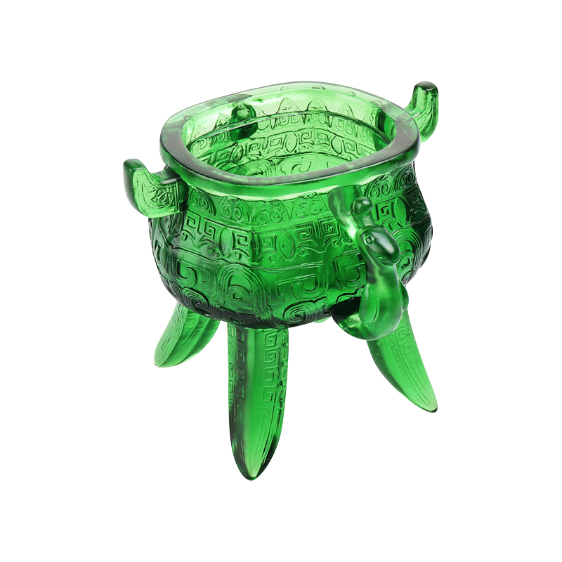 Smaragdus viridis Crystal Vitri tripodis cum auriculae informibus