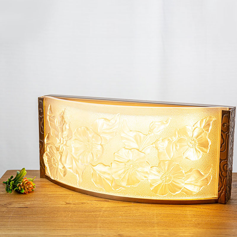 Lucerna vitrea decorativa cum hibisco floris exemplaris