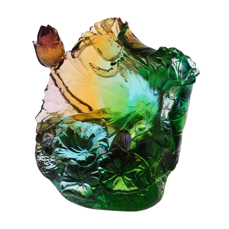 Lotus folium sculpturae vitreae ornamenta