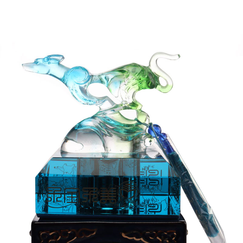 Caeruleum capreum utrem pileum ornamenta ornamenta vitrea utensilia vinaria