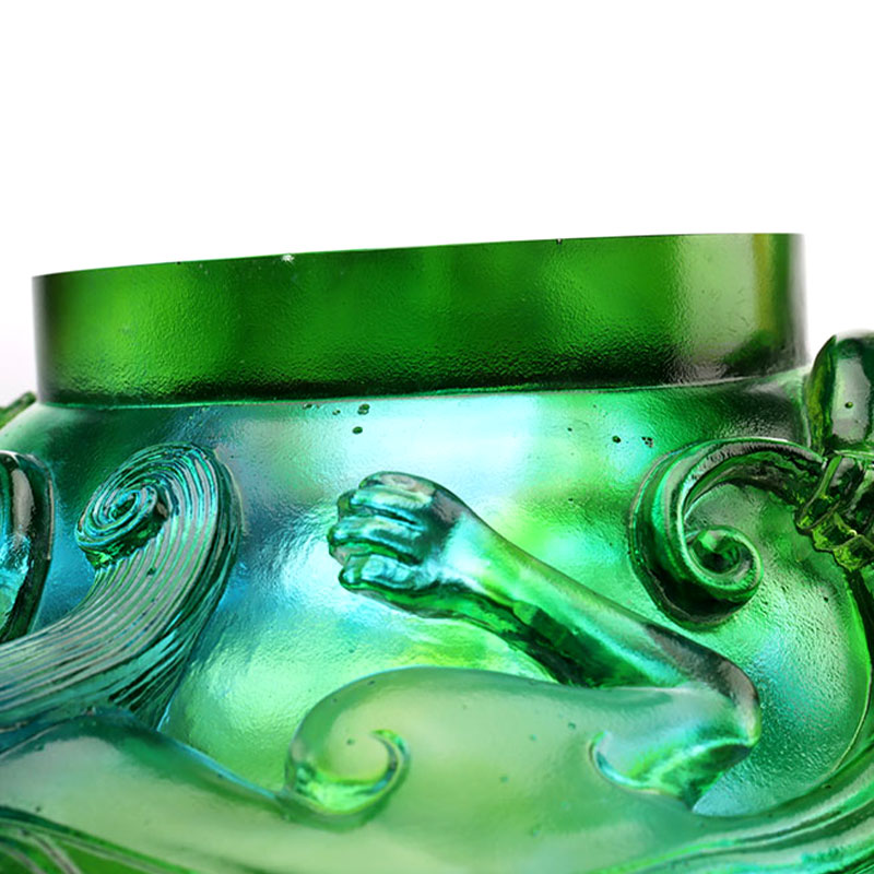 Perspicuus viridis vitreus fructus laminae