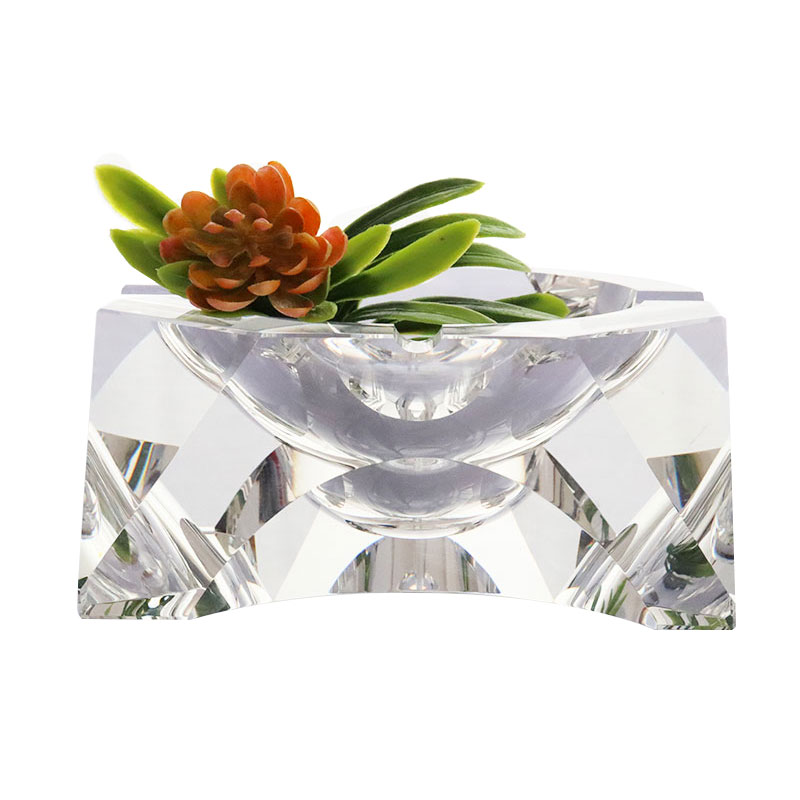 Simplex consilium geometricum perlucidum vitreum crystallum ashtray