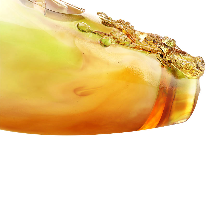 Home Decorations Plum blossom Sculpi Design Amber Glass Vase