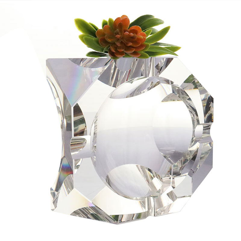 Simplex consilium geometricum perlucidum vitreum crystallum ashtray