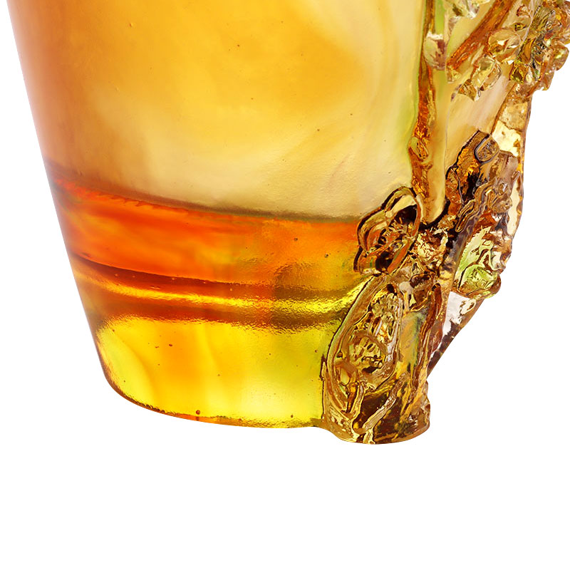 Home Decorations Plum blossom Sculpi Design Amber Glass Vase