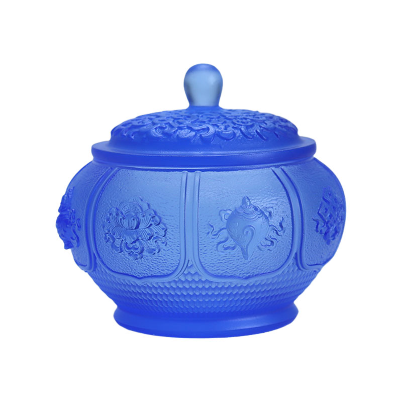 Octo thesauri Lotus series Buddhist Altare Crystal Glass Offerings Set