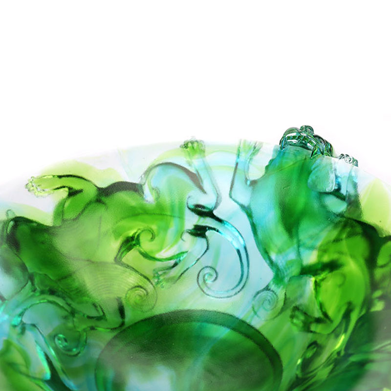 Perspicuus viridis vitreus fructus laminae