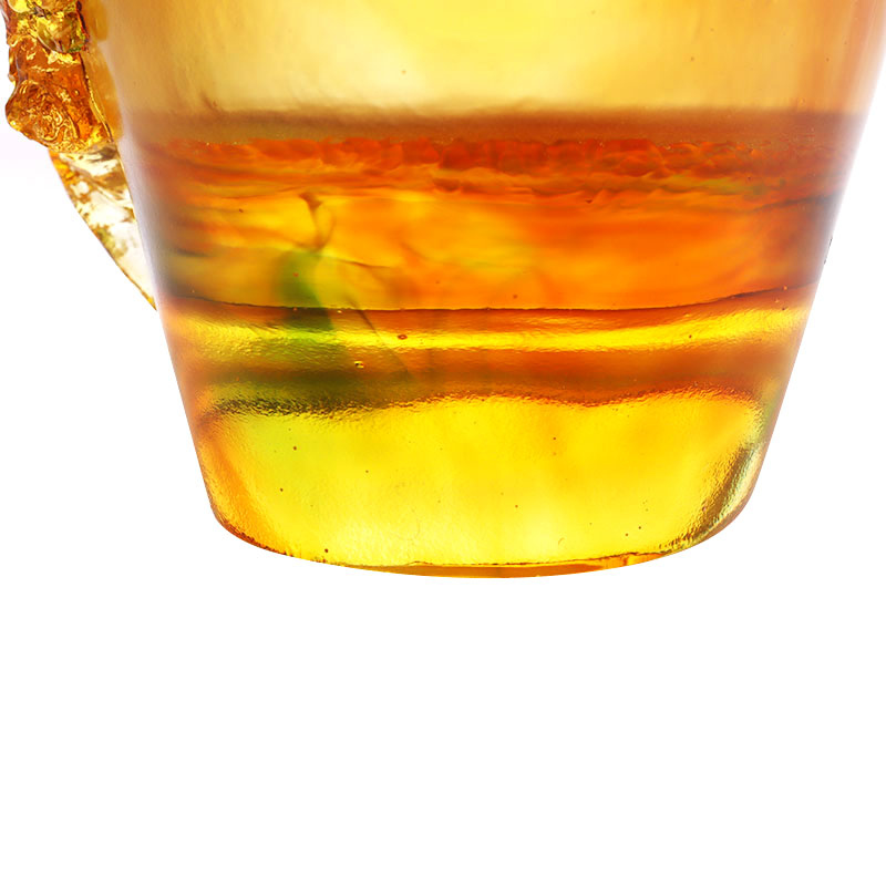 Home Decorations Plum blossom Sculpi Design Amber Glass Vase