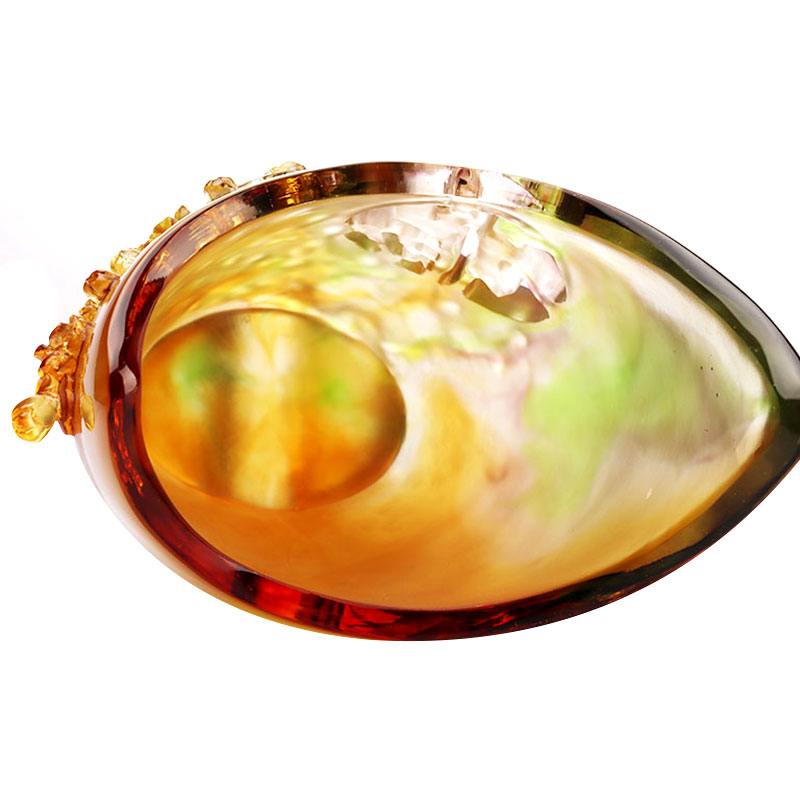 Home Decorations Plum blossom Sculpi Design Amber Glass Vase