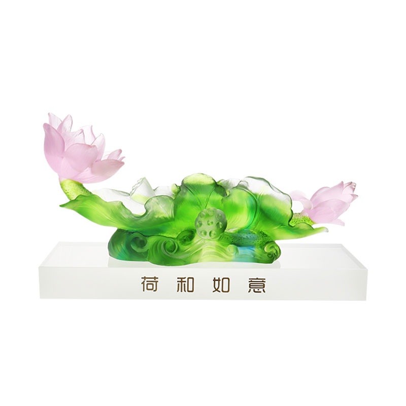 Lotus Series Hallway Decoration Crystal Vitri Vase Set